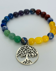 7 Chakra Bracelet with Tree of Life Charm