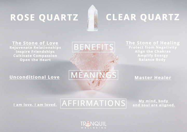 Rose Quartz vs. Clear Quartz: Benefits, Meanings, Affirmations