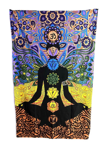 7 Chakra Flower Tapestry