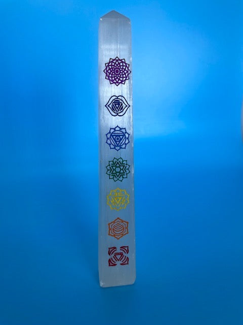 7 Chakra Selenite Tower