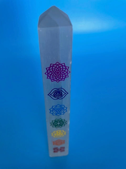 7 Chakra Selenite Tower