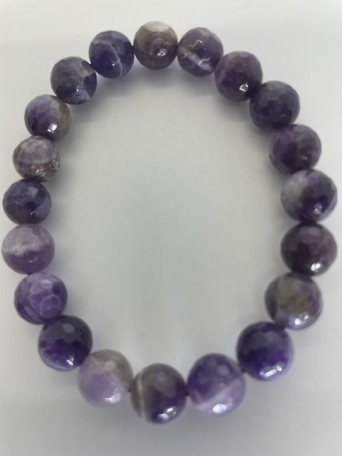 Faceted Chevron Amethyst Bracelet
