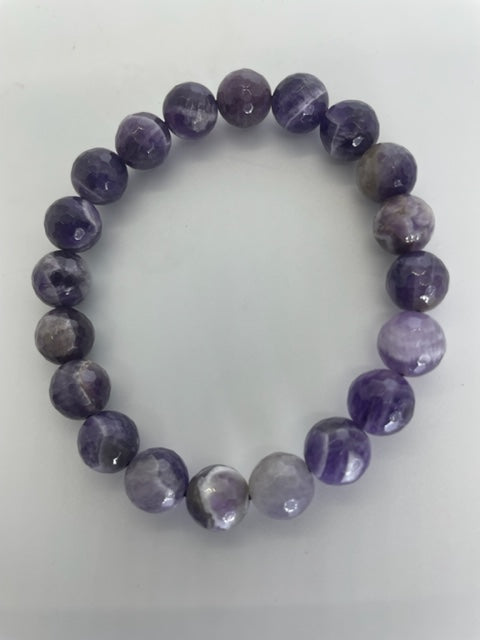 Faceted Chevron Amethyst Bracelet