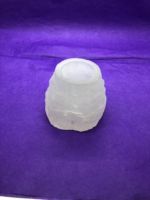 Selenite Candle Holder