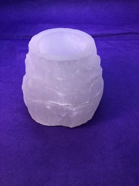 Selenite Candle Holder