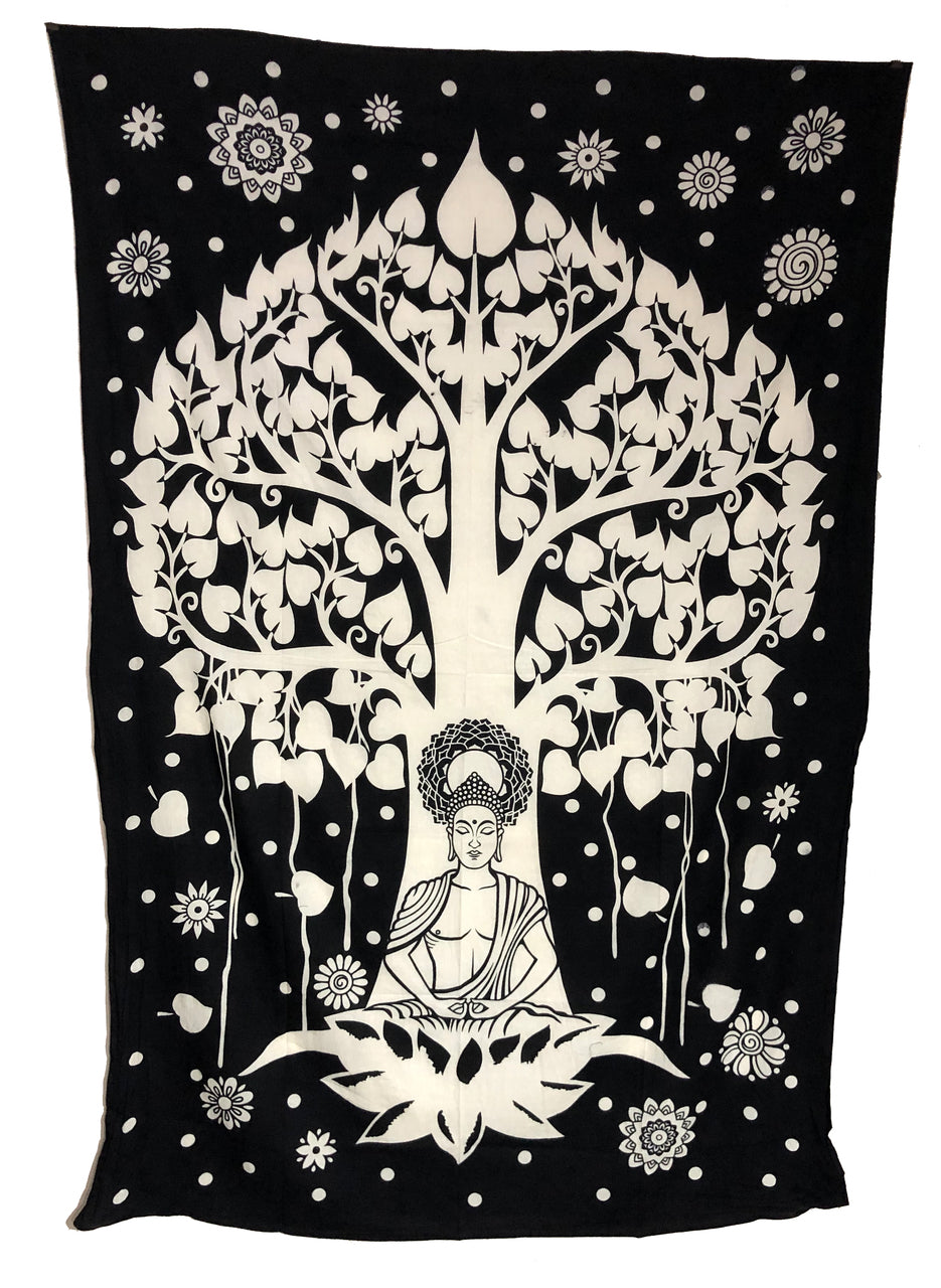 Tapestry Buddha Under Tree