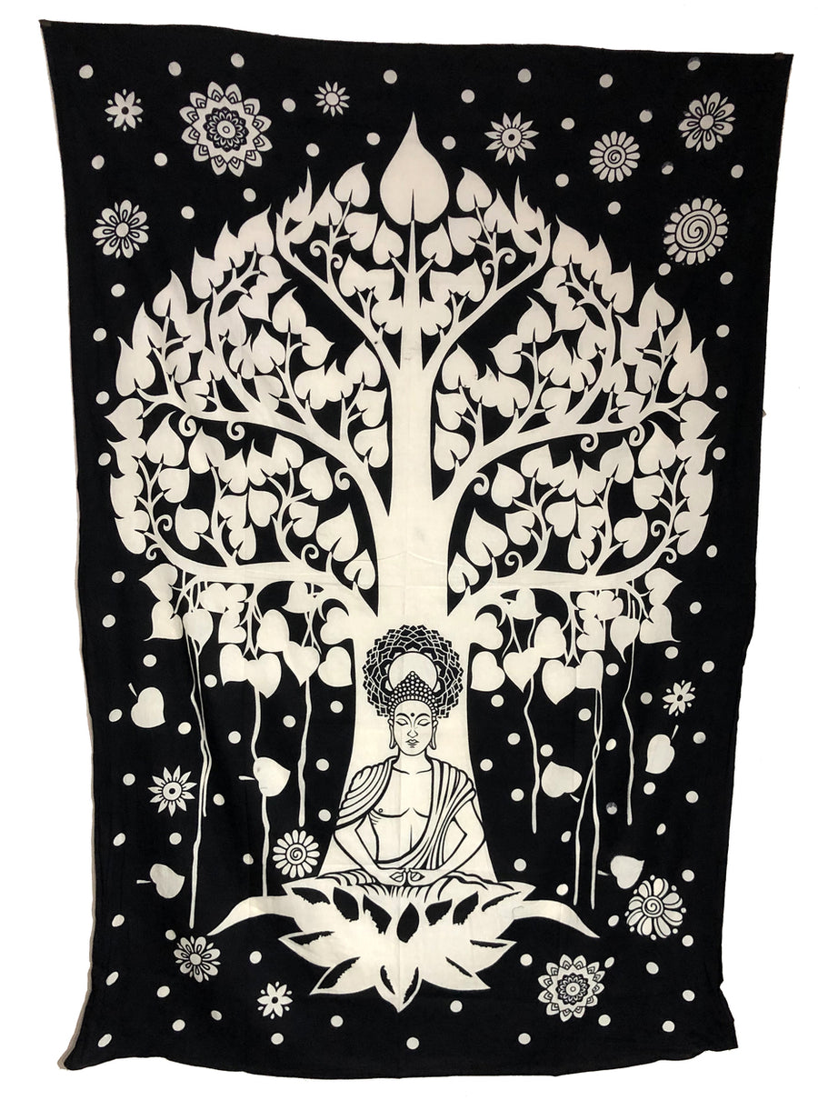 Tapestry Buddha Under Tree